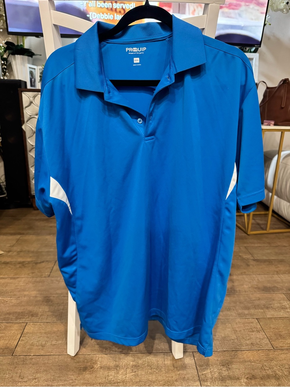 Proquip Golf Men’s Blue Polo Performance Shirt